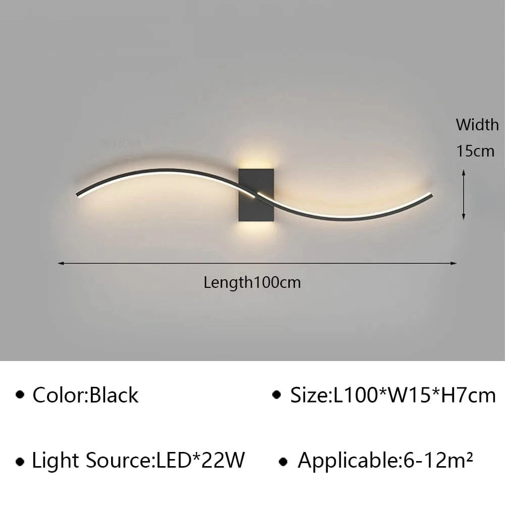 Applique Murale LED Moderne pour Salon et Chambre - Luminaire Design Grid TV Wall Lamp - Décoration Intérieure Chic | Marco Lucetti Noir A D100cm / Blanc chaud (pas de RC)