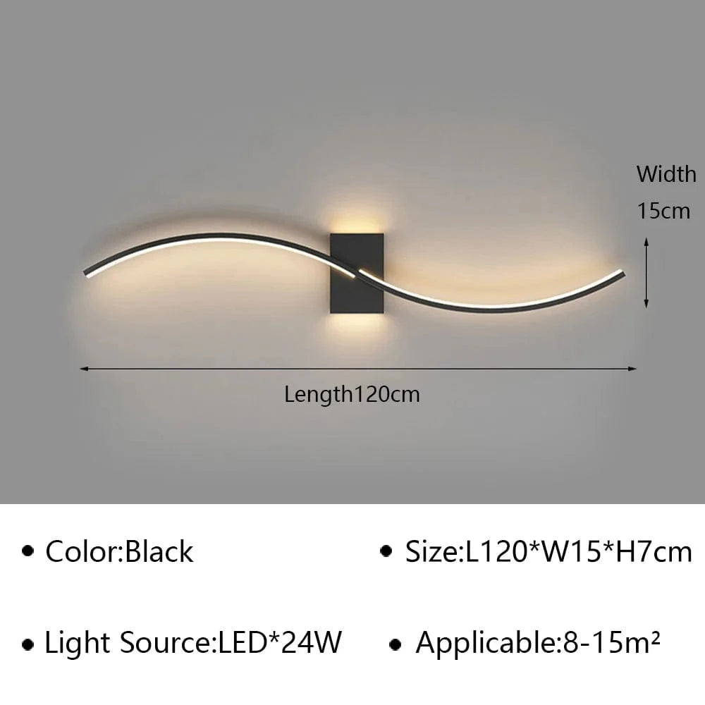 Applique Murale LED Moderne pour Salon et Chambre - Luminaire Design Grid TV Wall Lamp - Décoration Intérieure Chic | Marco Lucetti Noir A D120cm / Blanc froid (pas de RC)