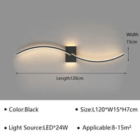 Applique Murale LED Moderne pour Salon et Chambre - Luminaire Design Grid TV Wall Lamp - Décoration Intérieure Chic | Marco Lucetti Noir A D120cm / Blanc froid (pas de RC)