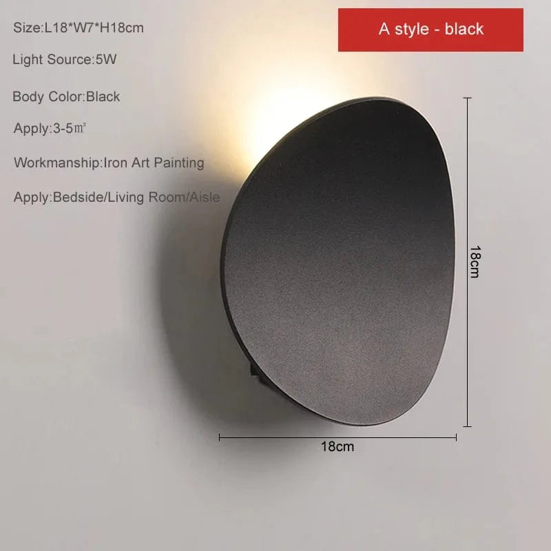 Applique murale LED moderne pour sublimer votre décoration intérieure | Marco Lucetti A style Noir / CHINE / Blanc froid (5 500-7 000 K) | 5W