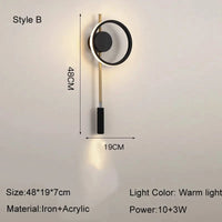 Applique Murale LED Moderne - Pour une Décoration Intérieure Élégante | Marco Lucetti Style B / CHINE / Blanc chaud (2700-3500K) | 6-13W