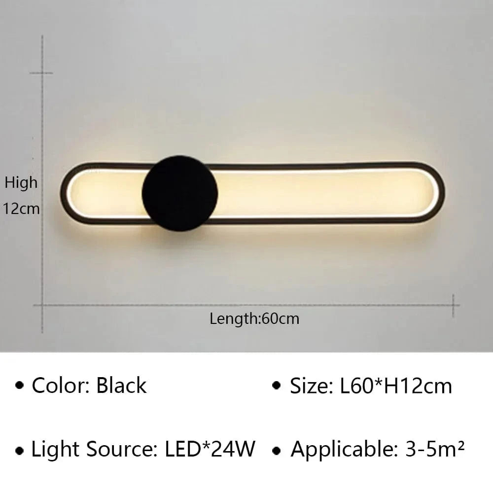 Applique murale LED moderne pour une décoration tendance de la maison. | Marco Lucetti Noir 60CM / Blanc chaud