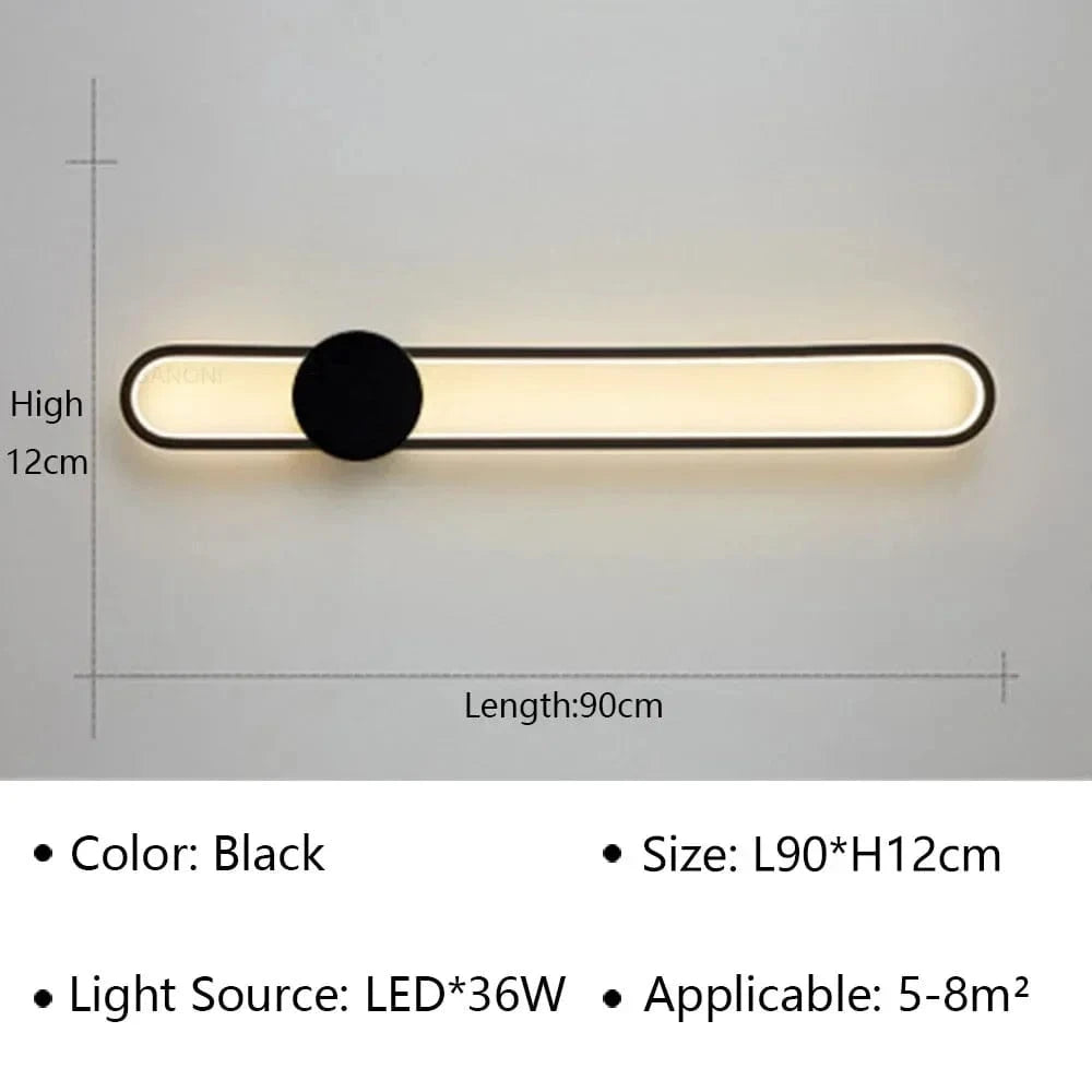 Applique murale LED moderne pour une décoration tendance de la maison. | Marco Lucetti Noir 90CM / Blanc chaud