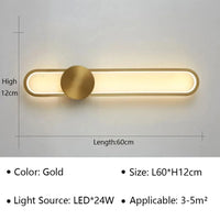 Applique murale LED moderne pour une décoration tendance de la maison. | Marco Lucetti Or 60CM / Lumière tricolore