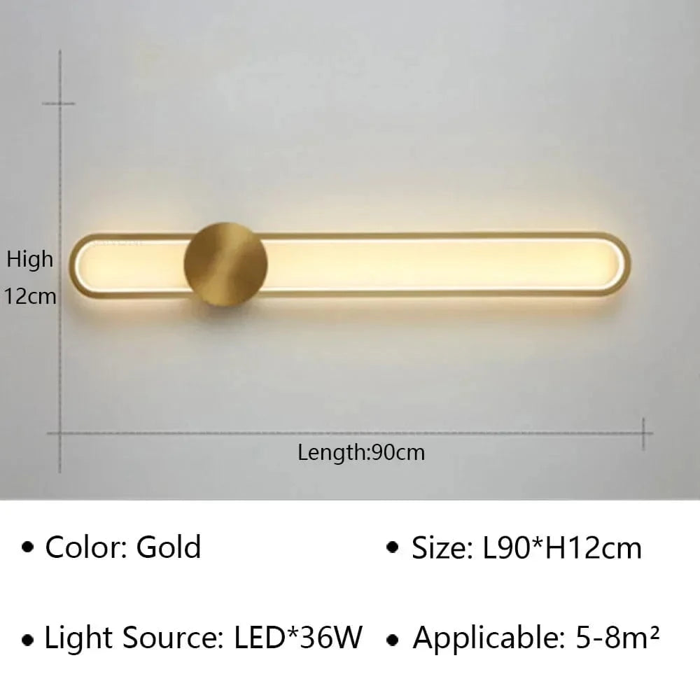 Applique murale LED moderne pour une décoration tendance de la maison. | Marco Lucetti Or 90CM / Lumière tricolore