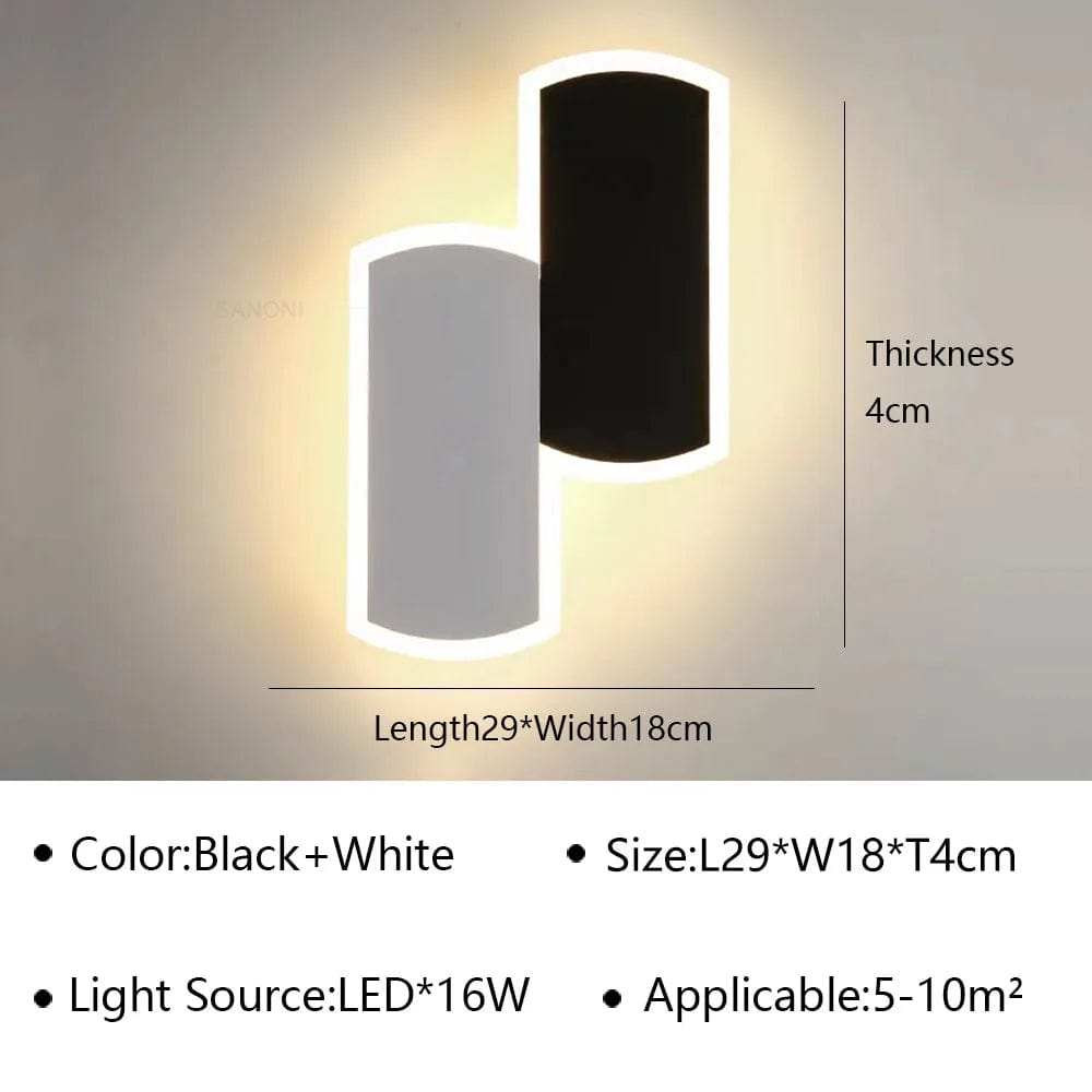 Applique murale LED moderne Spin - Blanc/Noir | Marco Lucetti