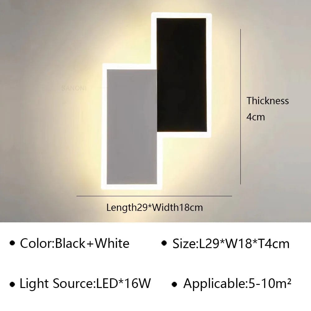 Applique murale LED moderne Spin - Blanc/Noir | Marco Lucetti