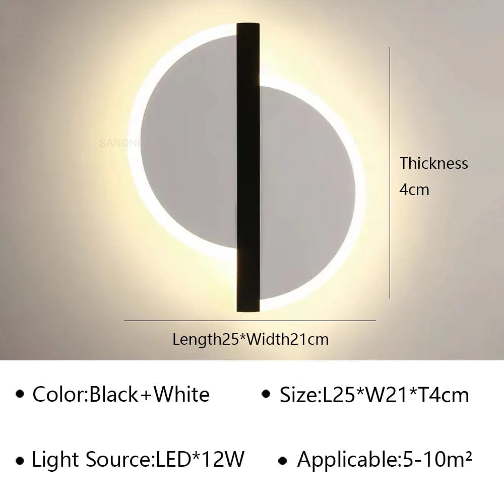 Applique murale LED moderne Spin - Blanc/Noir | Marco Lucetti