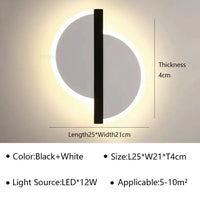 Applique murale LED moderne Spin - Blanc/Noir | Marco Lucetti