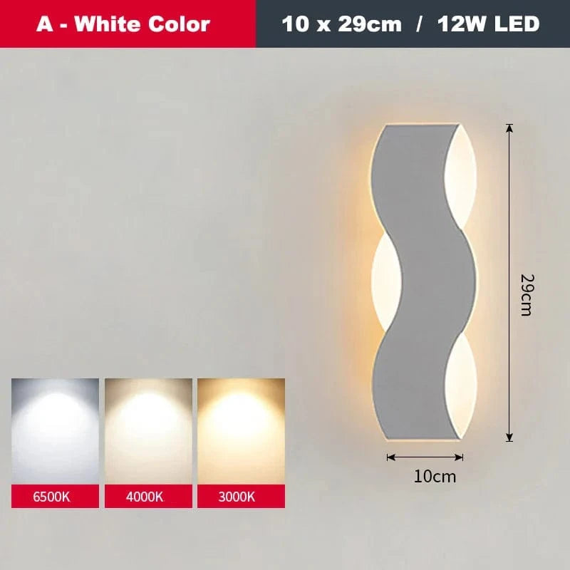 Applique Murale LED Moderne Vague intérieure | Marco Lucetti Un Blanc 10x29cm / Blanc chaud (2700-3500K)