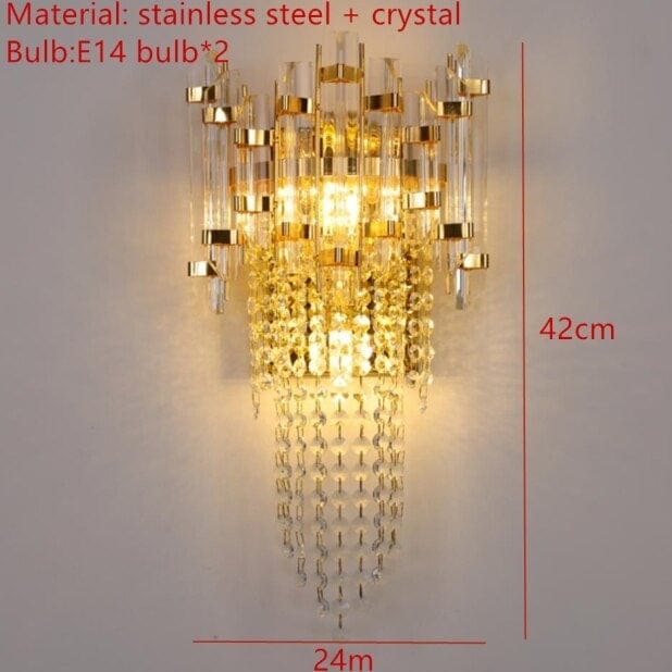 Applique murale LED moderne - Vega Crystal Drops | Marco Lucetti C / Chaude