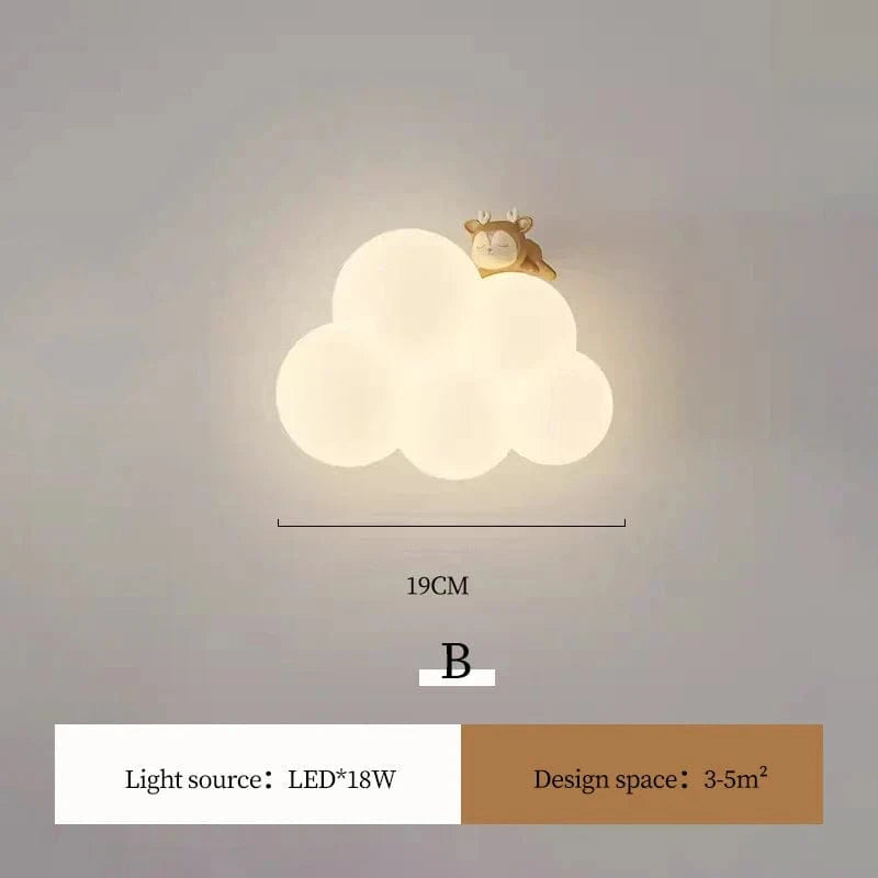 Applique murale LED "Monkey Bunny Cloud" pour enfants | Marco Lucetti B / CA 220 V-240 V | Télécommande
