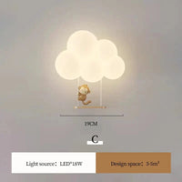 Applique murale LED "Monkey Bunny Cloud" pour enfants | Marco Lucetti C / CA 220 V-240 V | Télécommande