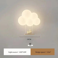 Applique murale LED "Monkey Bunny Cloud" pour enfants | Marco Lucetti E / CA 220 V-240 V | Télécommande