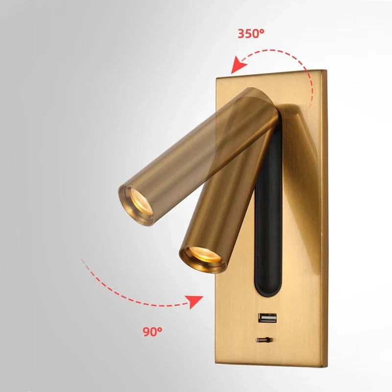 Applique murale LED multifonction avec chargeur USB intégré - Smart Design | Marco Lucetti