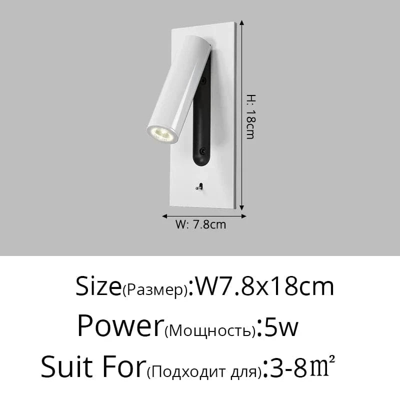 Applique murale LED multifonction avec chargeur USB intégré - Smart Design | Marco Lucetti Blanc A 5W / Blanc naturel (3 500-5 500 K).