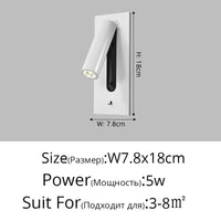 Applique murale LED multifonction avec chargeur USB intégré - Smart Design | Marco Lucetti Blanc A 5W / Blanc naturel (3 500-5 500 K).