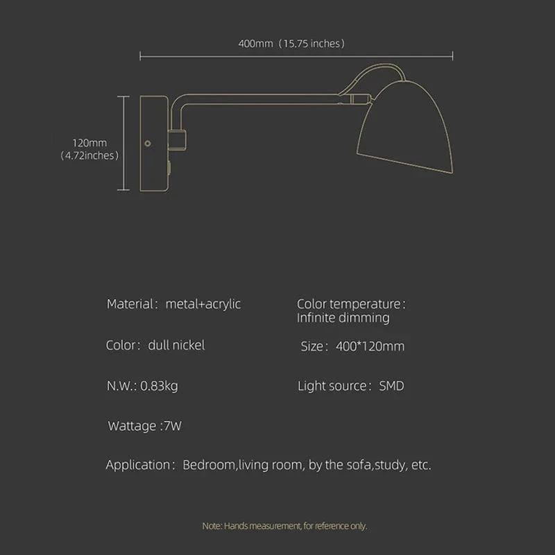 Applique Murale LED Nickel Touch Rotative | Marco Lucetti
