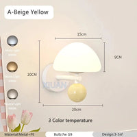 Applique murale LED Nordic Mushroom pour une ambiance créative. | Marco Lucetti A jaune beige