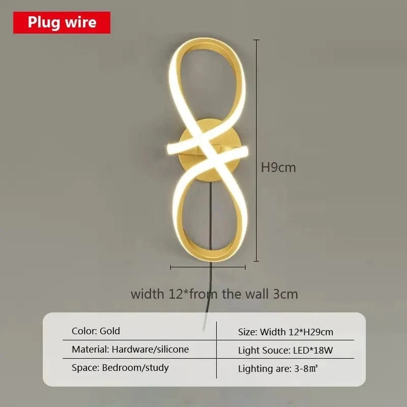 Applique Murale LED Nordika | Marco Lucetti LWL060 Prise Or 1P / Blanc froid