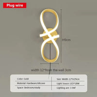 Applique Murale LED Nordika | Marco Lucetti LWL060 Prise Or 1P / Blanc froid