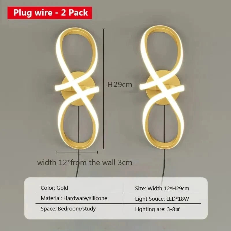 Applique Murale LED Nordika | Marco Lucetti LWL060 Prise Or 2P / Blanc froid