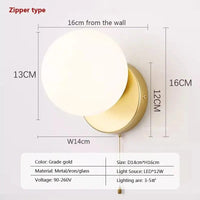 Applique murale LED Nordikream | Marco Lucetti Fermeture éclair dorée WL655 / Blanc froid