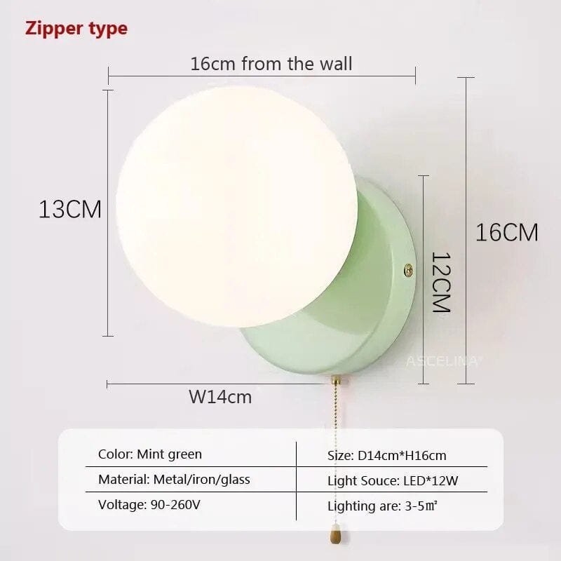 Applique murale LED Nordikream | Marco Lucetti Fermeture éclair verte WL655 / Blanc froid