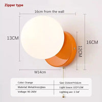 Applique murale LED Nordikream | Marco Lucetti WL655 Fermeture éclair orange / Blanc froid