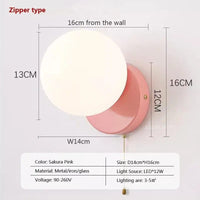 Applique murale LED Nordikream | Marco Lucetti WL655 Fermeture éclair rose / Blanc froid