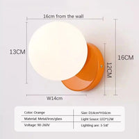 Applique murale LED Nordikream | Marco Lucetti WL655 Orange / Blanc froid