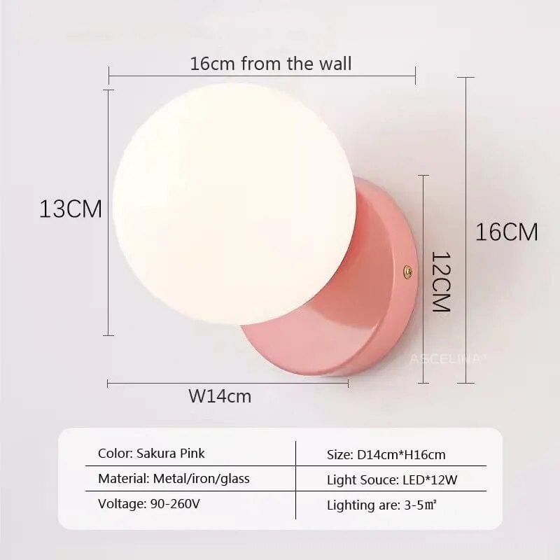 Applique murale LED Nordikream | Marco Lucetti WL655 Rose / Blanc froid
