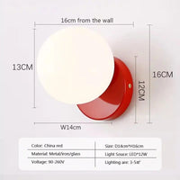 Applique murale LED Nordikream | Marco Lucetti WL655 Rouge / Blanc froid