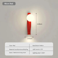 Applique murale LED nordique au Design Épuré | Marco Lucetti Rouge-40cm / Blanc froid