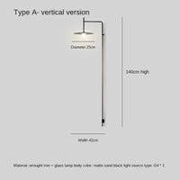 Applique Murale LED Nordique avec Long Bras Pivotant | Marco Lucetti A 140cm / Pas de prise