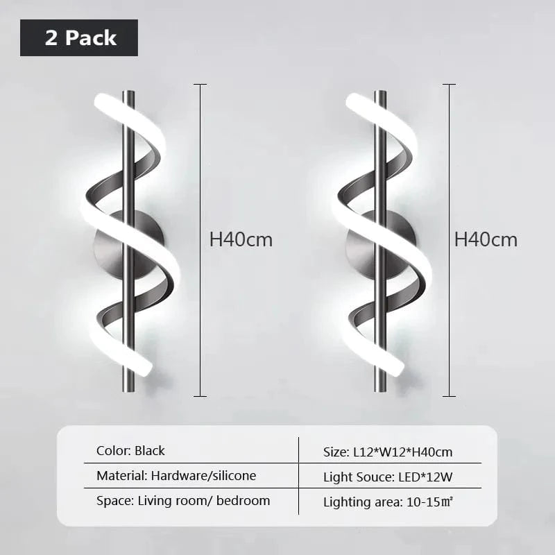 Applique Murale LED Nordique Black & White Glam | Marco Lucetti Noir-Pack de 2 / Blanc froid - Pas de RC