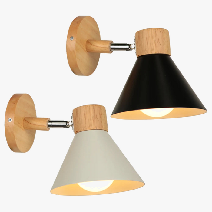Applique murale LED nordique en bois - Élégance moderne