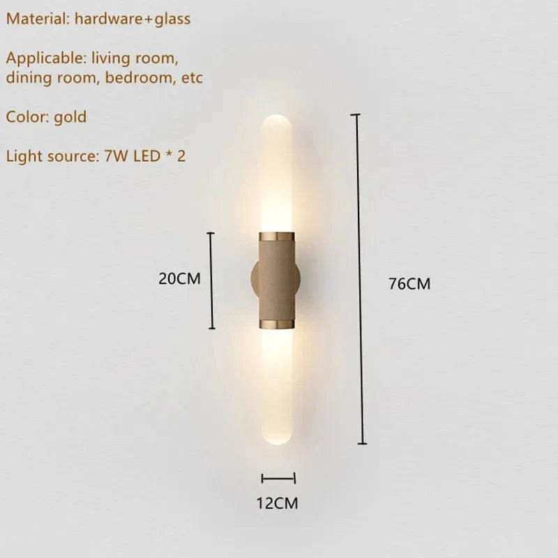 Applique murale LED nordique design moderne de luxe | Marco Lucetti A-H76 L12cm / Lumière froide 6000K