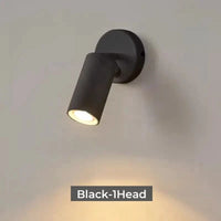Applique Murale LED Nordique Double Tête Rotative pour Lecture et Étude - Lumières Brillantes | Marco Lucetti Noir 1Tête / GU10 sans ampoule