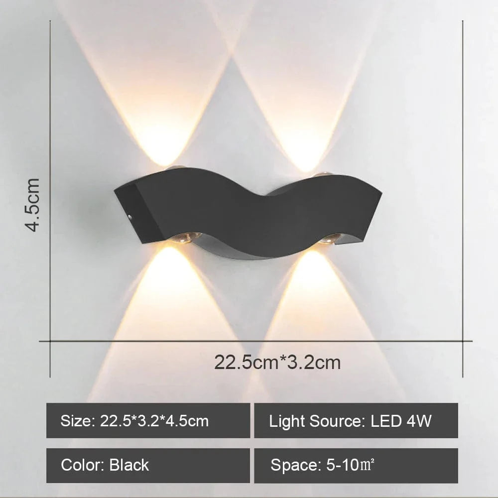 Applique murale LED nordique en aluminum Luxe | Marco Lucetti Noir