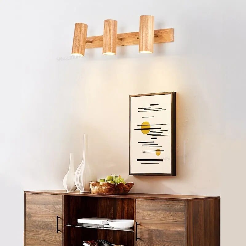 Applique murale LED nordique en bois ajustable - Étude & Bureau | Marco Lucetti