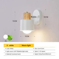 Applique murale LED nordique en bois - Style minimaliste | Marco Lucetti WL555D Blanc / Blanc froid