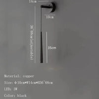 Applique Murale LED Nordique en Cuivre - Hauteur Réglable - Montage en Surface | Marco Lucetti Noir / 3 modifiables