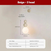 Applique murale LED nordique en résine Macaron - Collection Lumina | Marco Lucetti LWL154 Beige 3H / Blanc froid