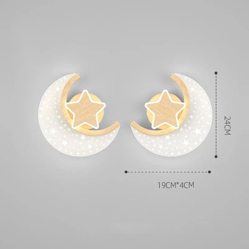 Applique murale LED Nordique Étoile Lune - Décoration Intérieure Scintillante | Marco Lucetti Ae paire style 1 / Lumière blanche