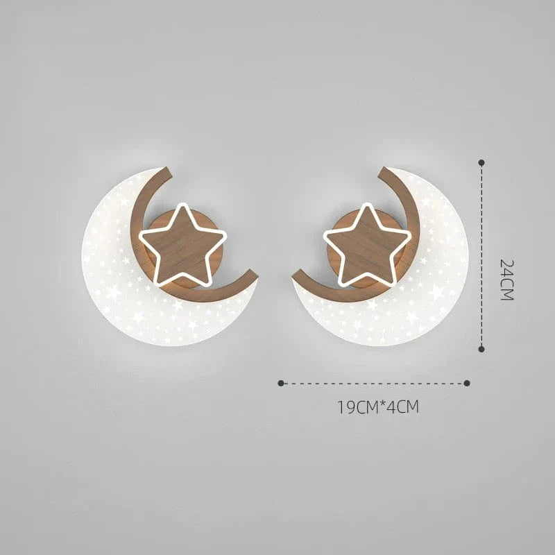 Applique murale LED Nordique Étoile Lune - Décoration Intérieure Scintillante | Marco Lucetti Style B 1 paire / Lumière blanche