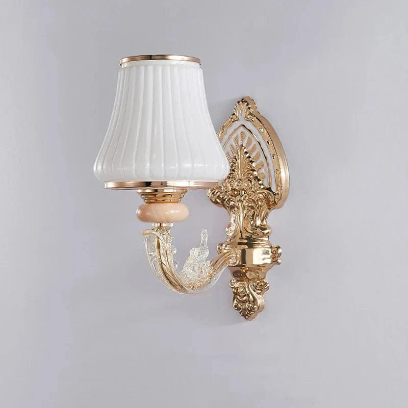 Applique murale LED nordique européenne en verre doré - Décoration premium | Marco Lucetti