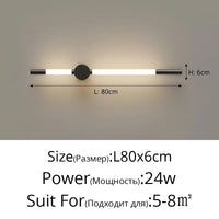 Applique murale LED nordique longue minimaliste pour hôtel de luxe | Marco Lucetti