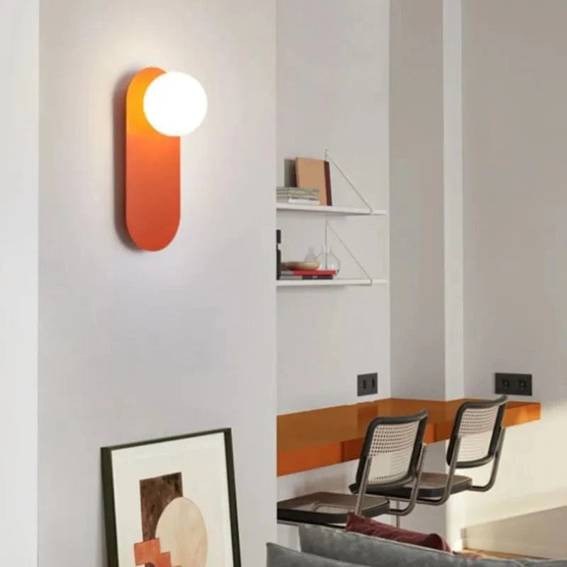 Applique murale LED nordique minimaliste en verre Orange - Édition Exclusive | Marco Lucetti
