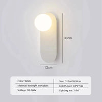 Applique murale LED nordique minimaliste en verre Orange - Édition Exclusive | Marco Lucetti WL023L010 Blanc / Blanc froid